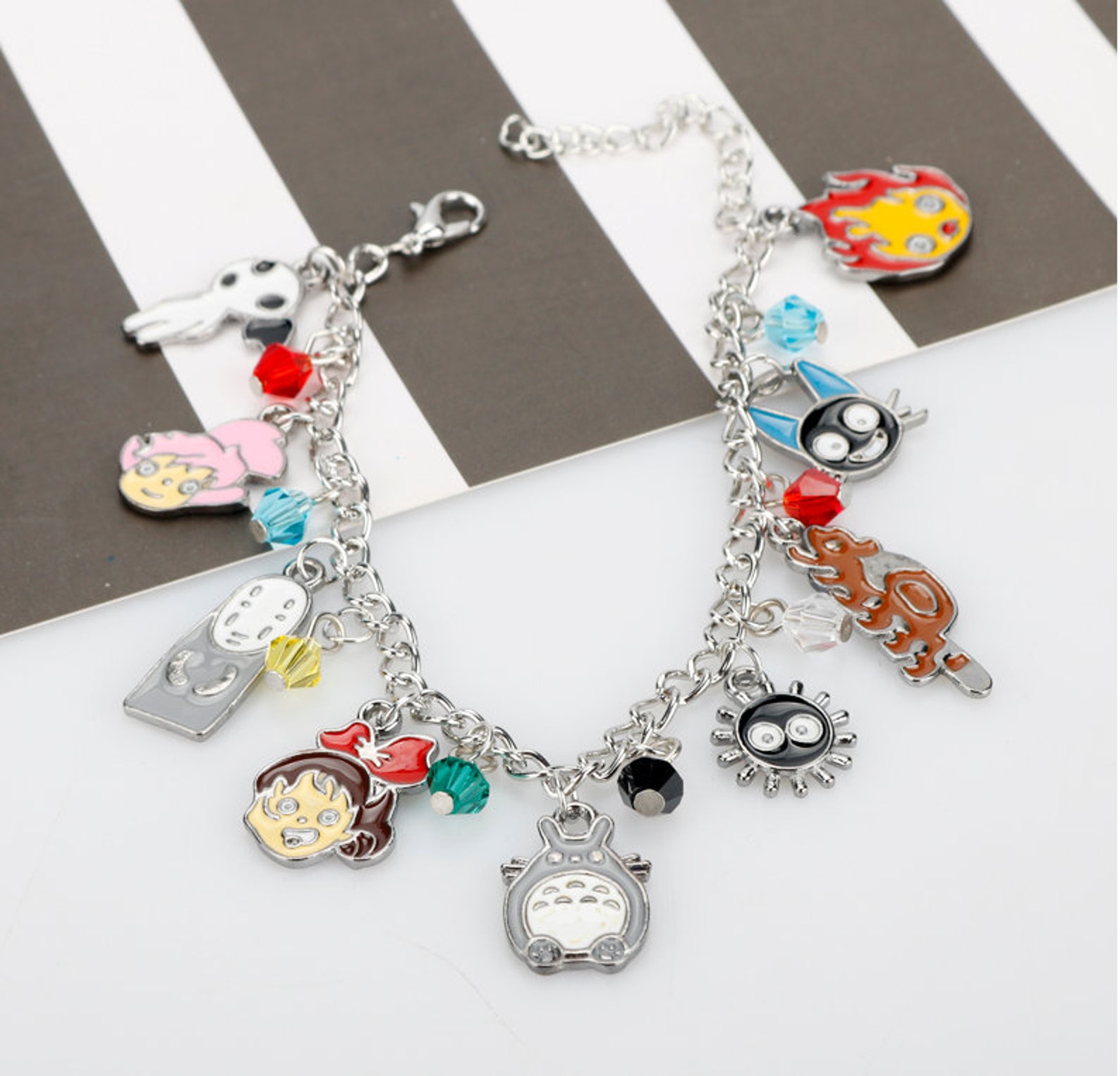 Classic Anime Charm Bracelet Chunky Charm Bracelet Alloy Etsy