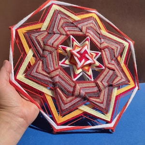 Mandala Olho de Deus para pendurar na parede - Perfeito para decoração Zen, Geometria Sagrada para bênção doméstica, Ojos Tecido para pendurar na parede, Presente de ioga, Decoração hippie