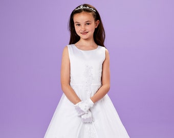 Erin Sleeveless Net Tulle Holy Communion Dress