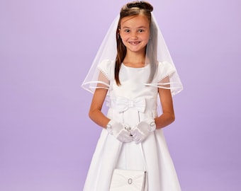 Rose White Ankle Length Holy Communion Dress