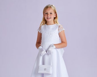 Theresa Girls White Holy Communion Dress Ankle Length Flower Girl SALE