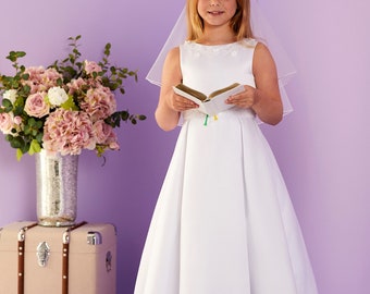 Siobhan Elegant Sleeveless White Holy Communion Dress