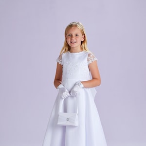 Theresa Girls White Holy Communion Dress Ankle Length Flower Girl SALE image 1