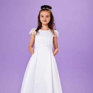 Lorna Cap Sleeve Holy Communion Dress with Pockets