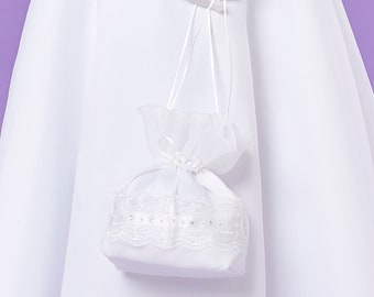 Amelia White Holy Communion Girls Dolly Bag Flower Girl