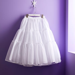 Gemma Holy Communion Short Net Tiered Petticoat White