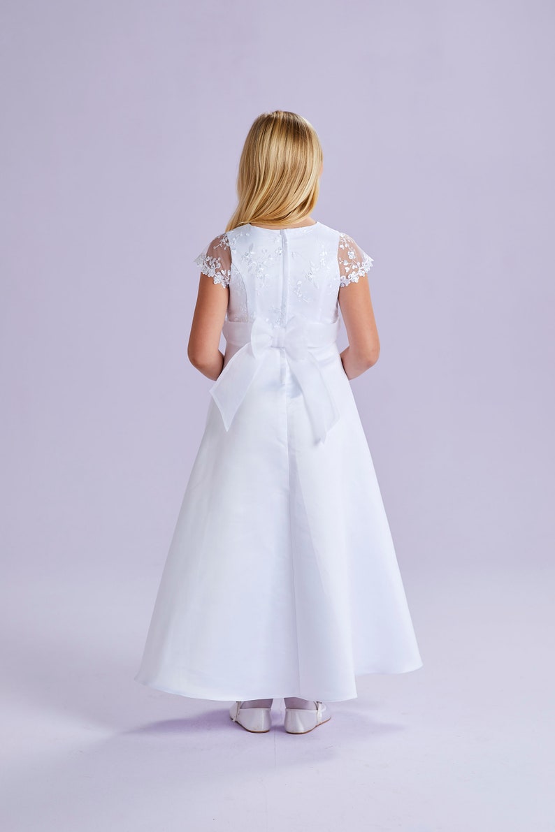 Theresa Girls White Holy Communion Dress Ankle Length Flower Girl SALE image 2