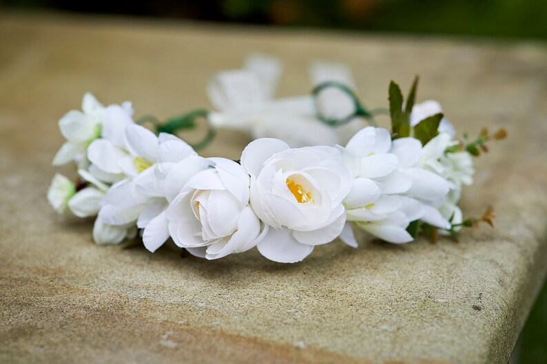 May Floral Headband Flower Girl Garland image 3