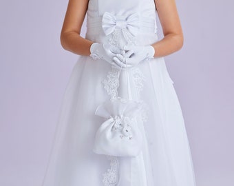 Poppy Tasche Weiß und Elfenbein Heilige Kommunion Blumenmädchen