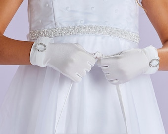 Abigail Communion Gloves in White and Ivory