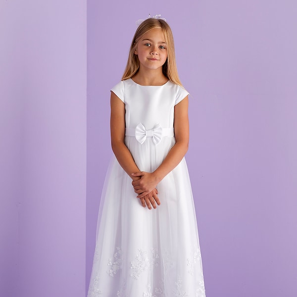 Kitty Girls White Holy Communion Dress Ankle Length