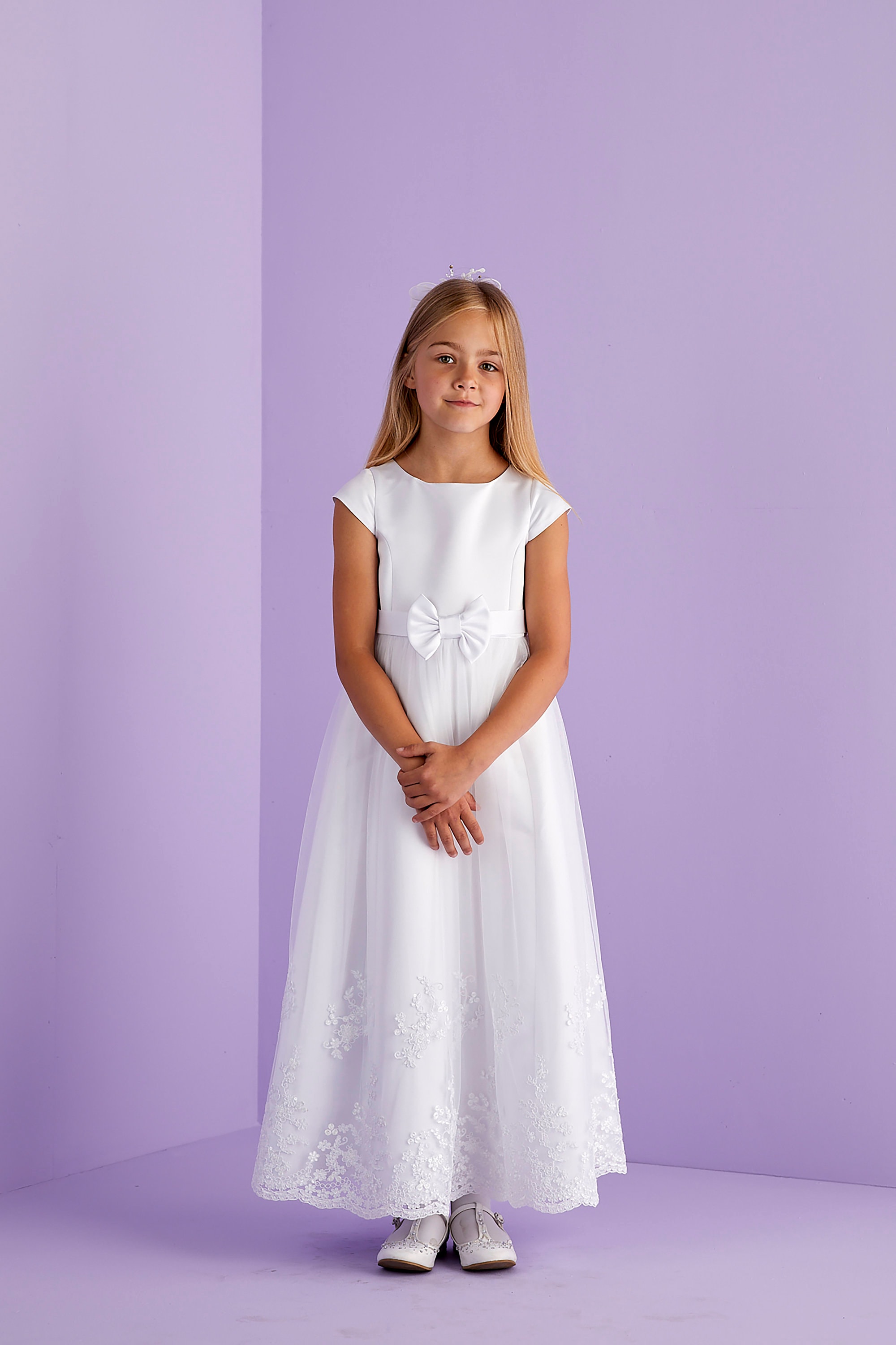 Short sleeve first communion dresses cheap