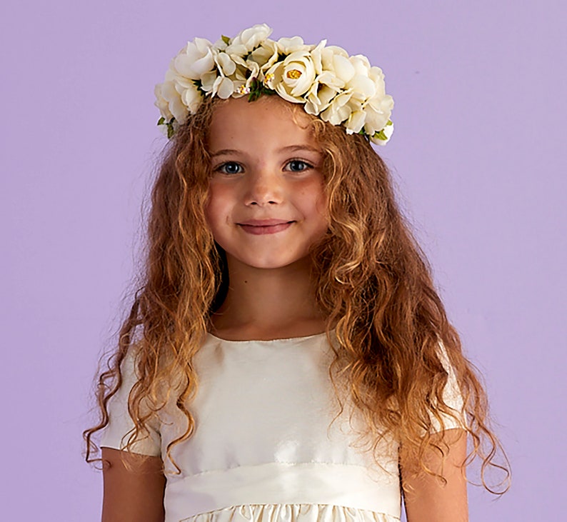 May Floral Headband Flower Girl Garland image 1