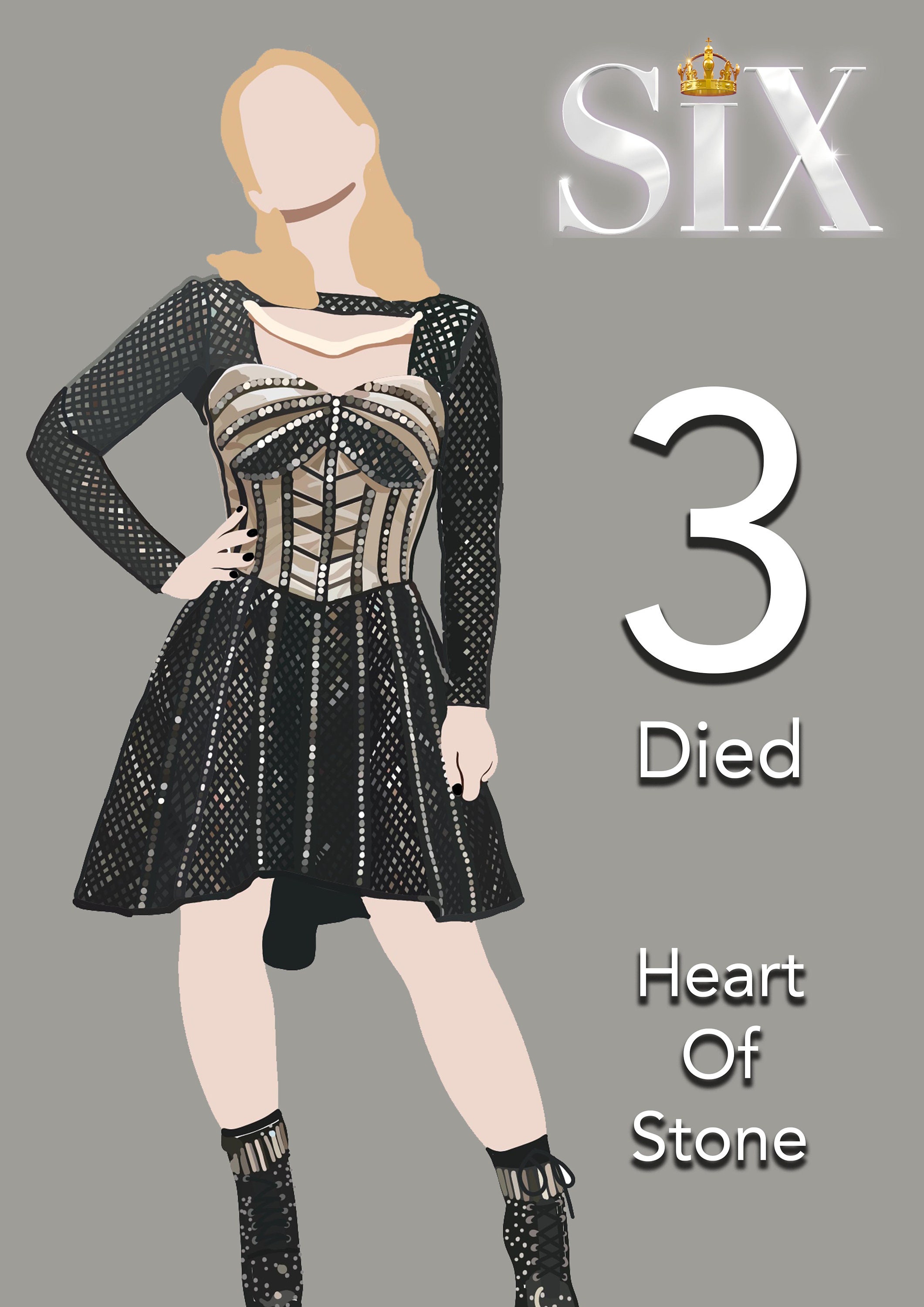 Six Musical Jane Seymour. Six Musical Vector Portrait Art