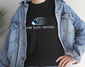 Clean Slate Protocol Tee | Retro Computer Key, Glitch Lines