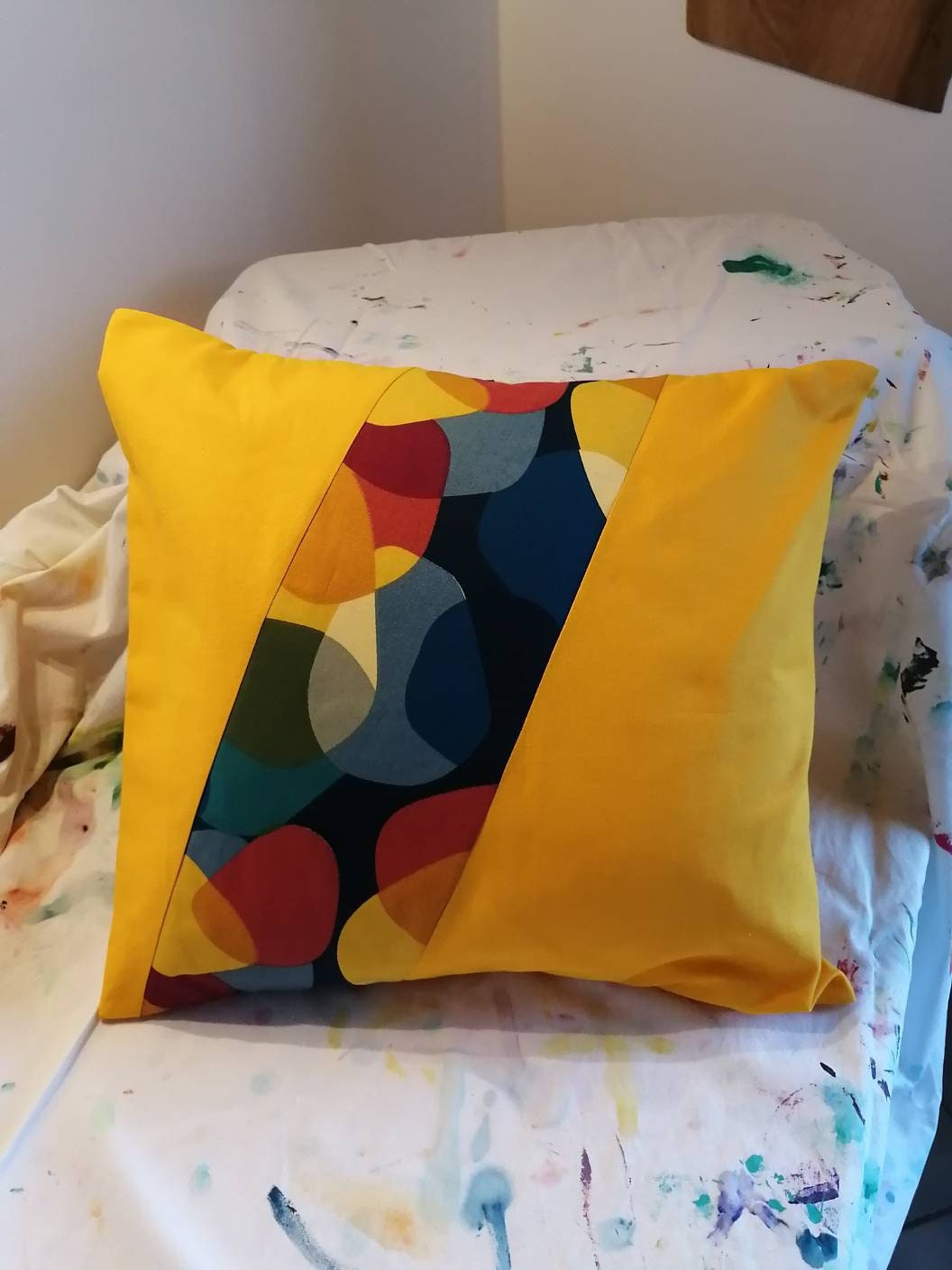 Housse de Coussin Patchwork Fait Main en Tissu