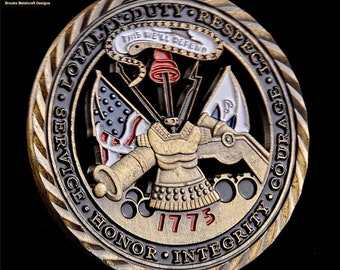 Army Core Values Military Hollow Bronze Challenge Coin