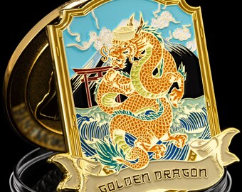 Golden Dragon Challenge Coin Large (engraving available)