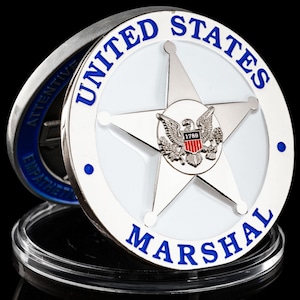 United States Marshal Silver 3D Challenge Coin
