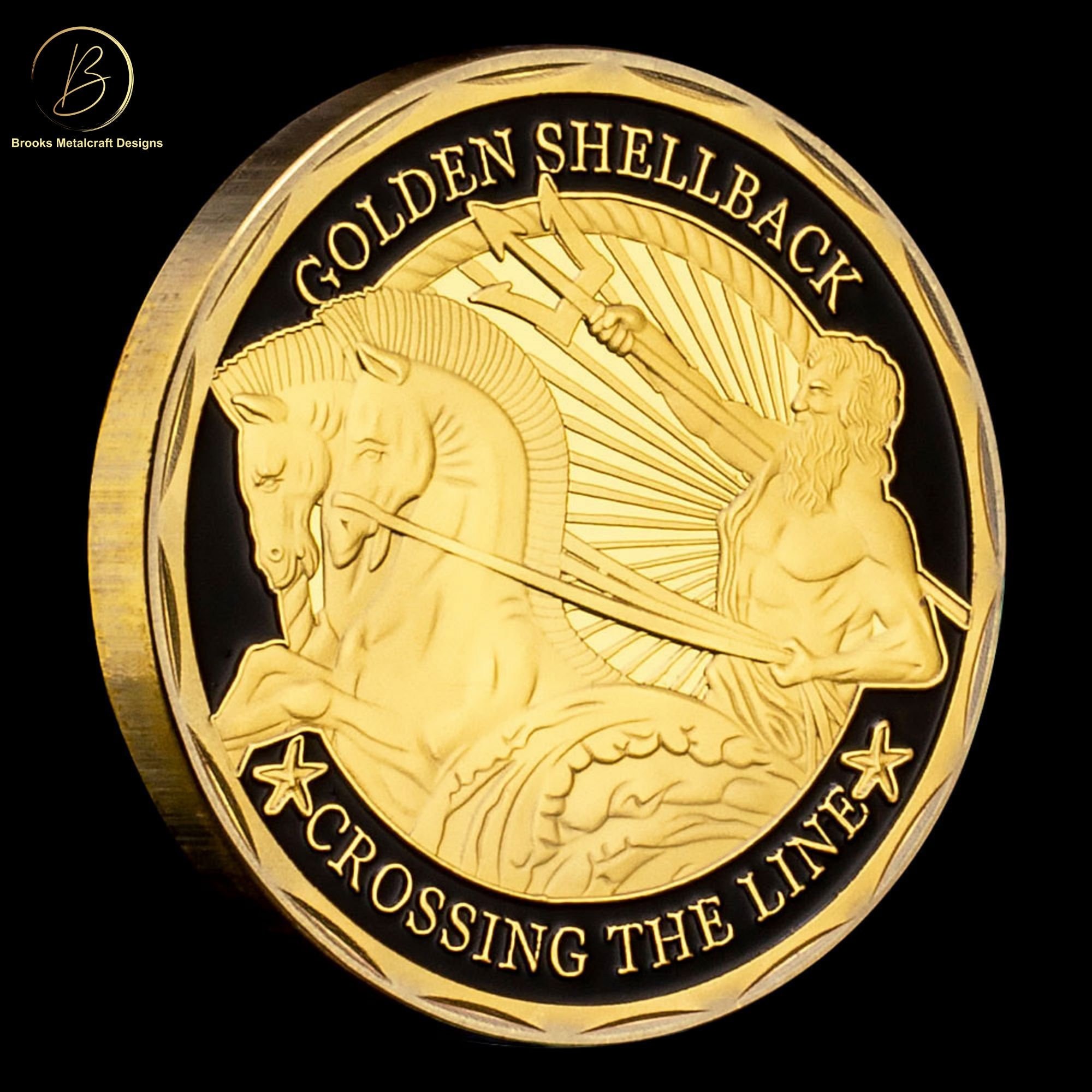 Navy Golden Shellback Crossing the Line Challenge Coin Etsy