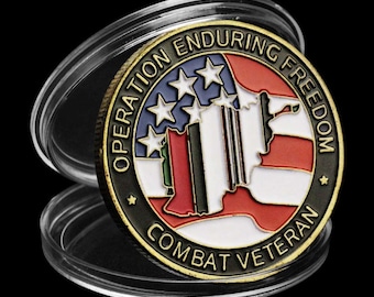 OEF Challenge Coin for Combat Veterans, 1.57" Collectible