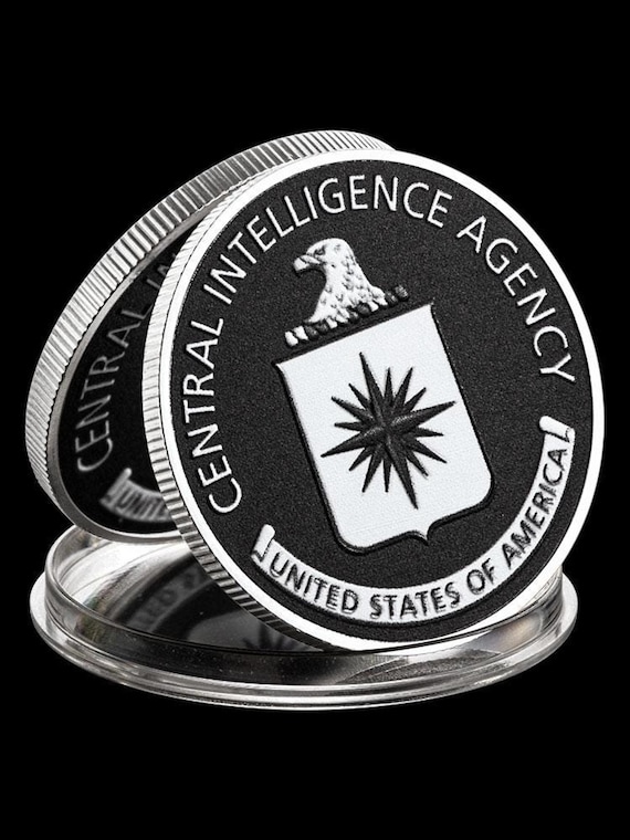 CIA Coin, Central Intelligence Agency Black and White Tribute - Etsy