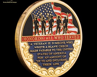 2-Pack Veteran Challenge Coins - US Army Military Appreciation Coins With Angel Design