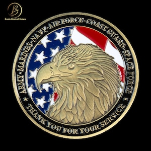 Large Eagle Thank You for Your Service with Space Force Challenge Coin