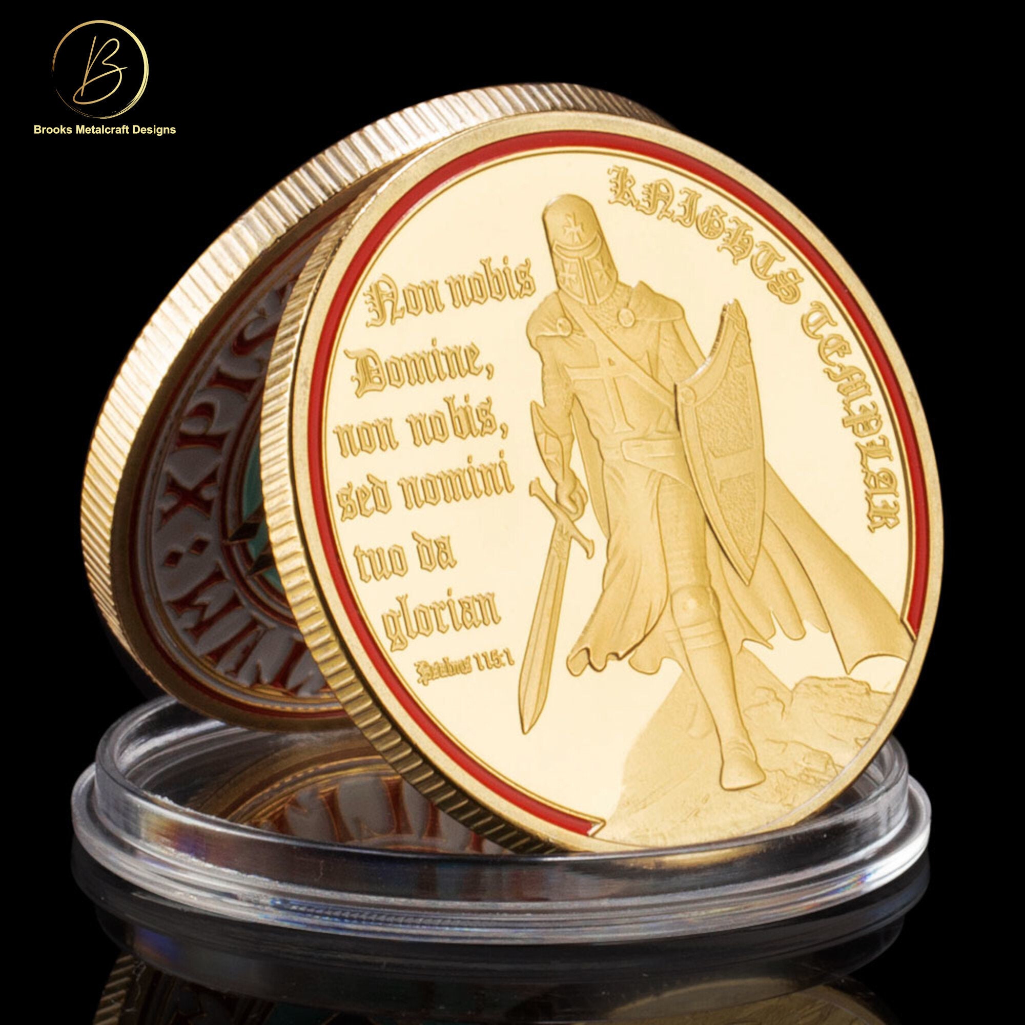 Knights Templar Latin Gold Challenge Coin - Etsy