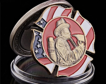 Firefighters Collectible Coin Fire Rescue Operation Fireman Challenge Coin