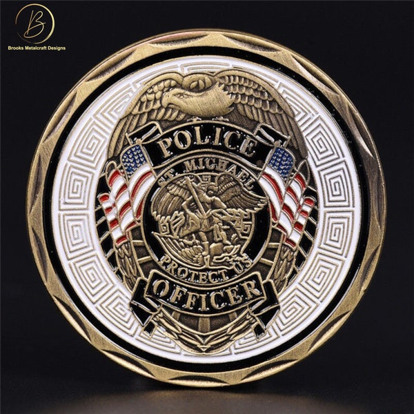 Police Officer St Michael Patron Saint of Law Enforcement Challenge Coin