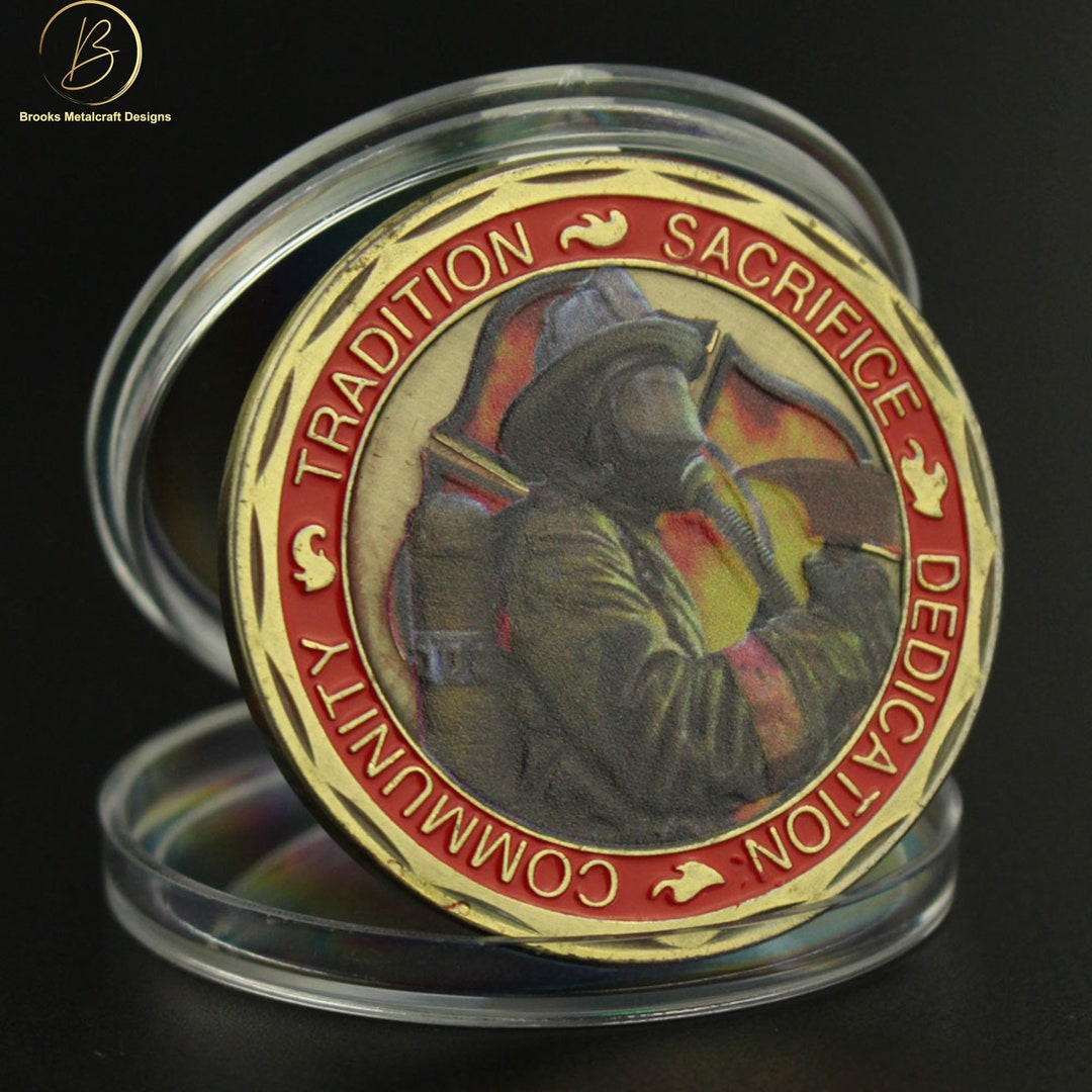 Token Fireman Commemorative Fire Department Saint Florian Firefighter Challenge Coin ...