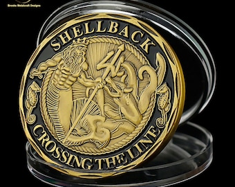 Navy Shellback Crossing the Line Sailor Commemorative Challenge Coin