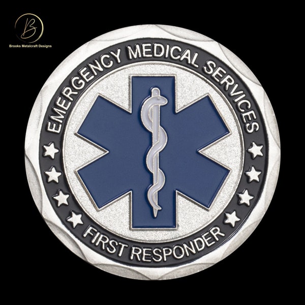 Silver EMS Emergency Medical Services First Responder Challenge Coin