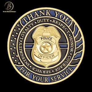 Police Thank You for Your Service Challenge Coin