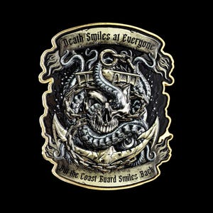 Coast Guard Coin with Kraken Design, Large Military Collectible