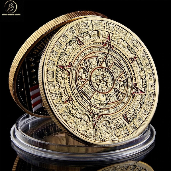 Aztec Gold Calendar Coin - Etsy