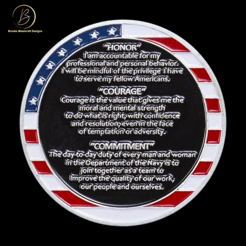 Navy Core Values Challenge Coin Etsy