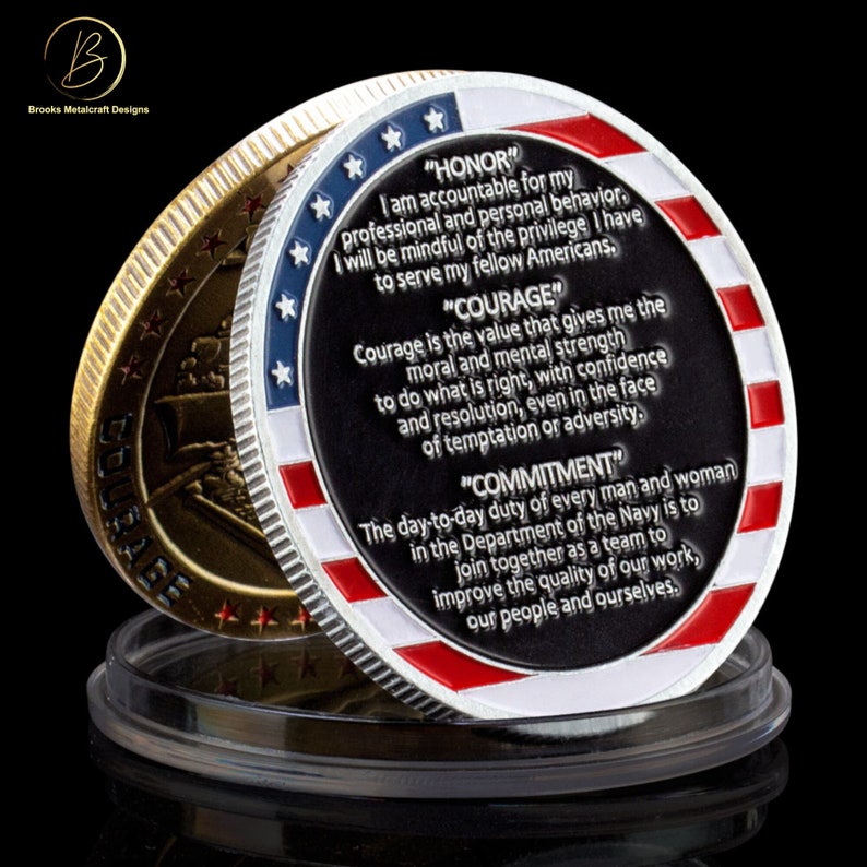 Navy Core Values Challenge Coin Etsy