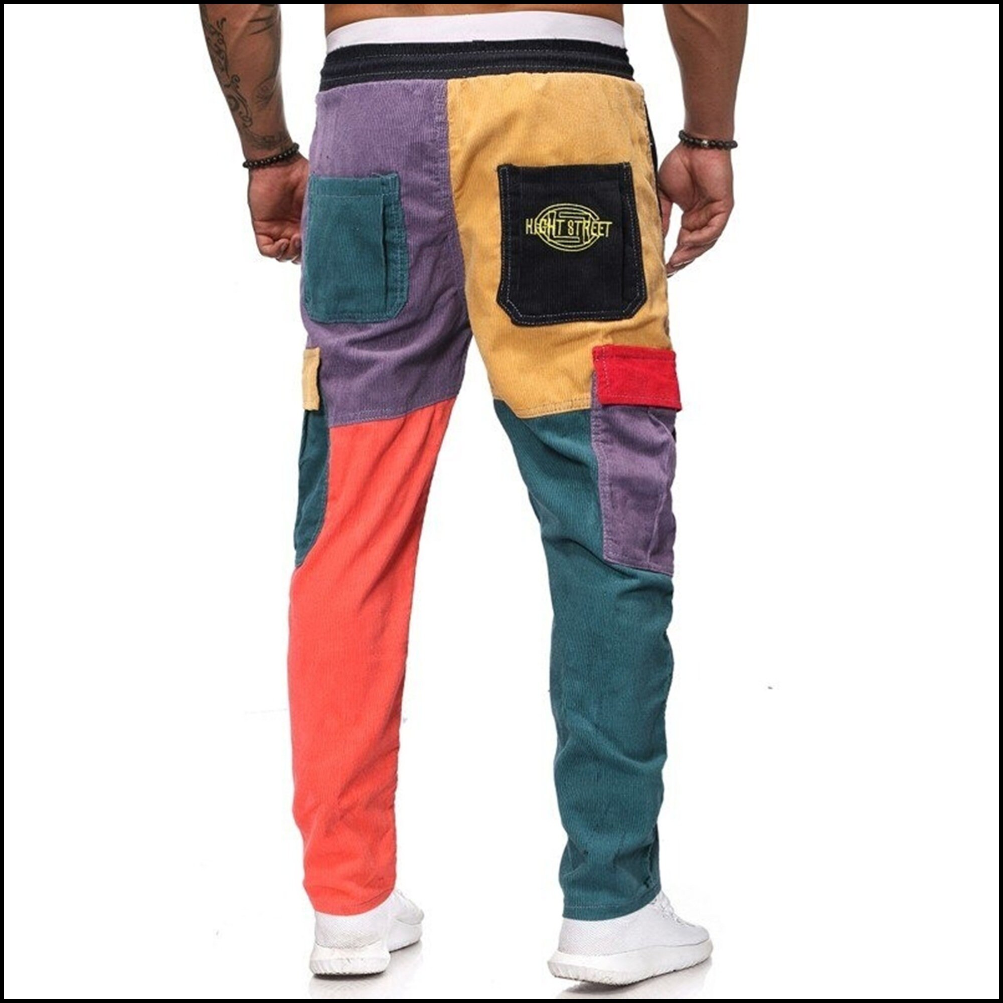 HOT 2021 Summer Men Casual Pants Splicing Corduroy Overalls Etsy