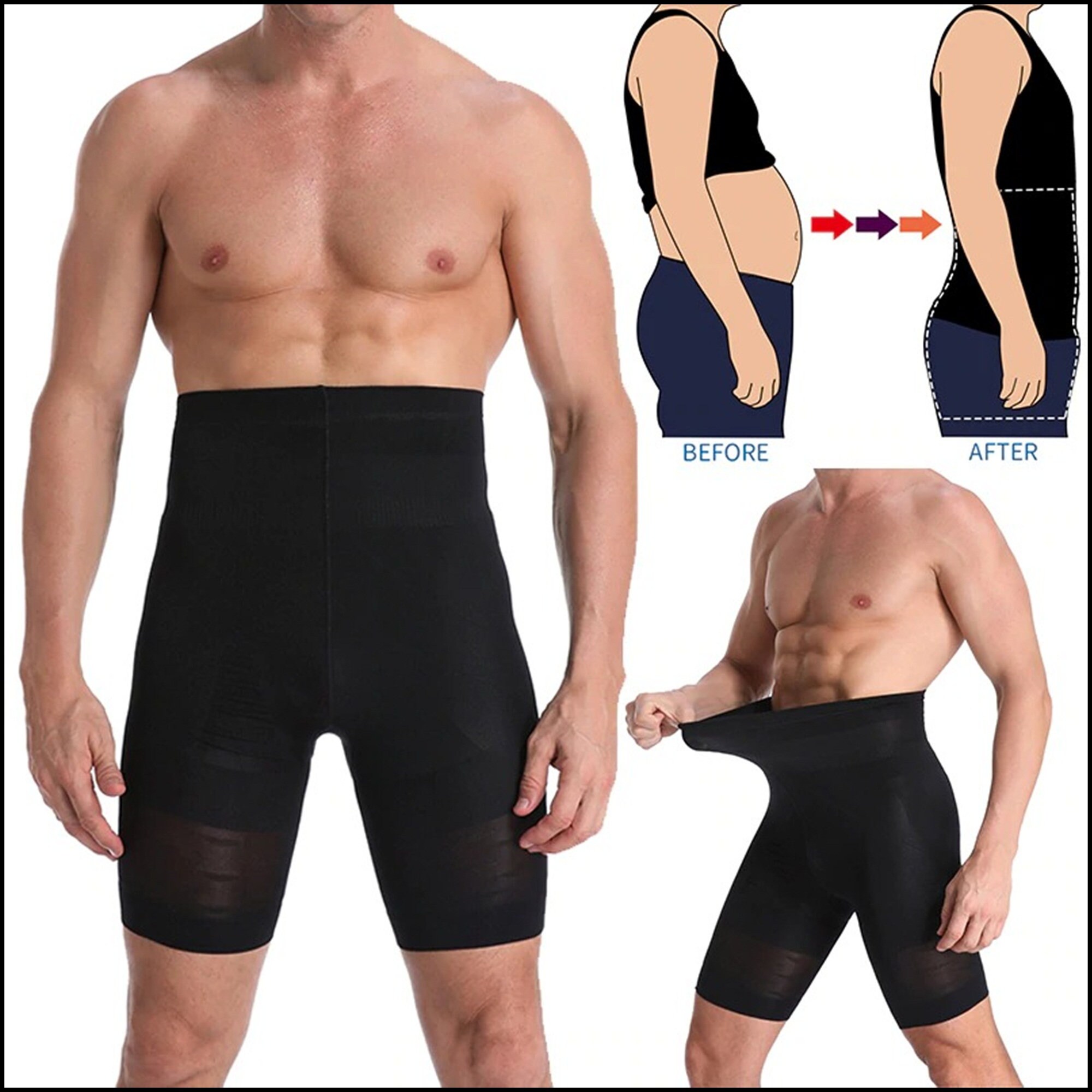 NEW Men Body Shaper Compression Shorts Slimming Shapewear High Etsy