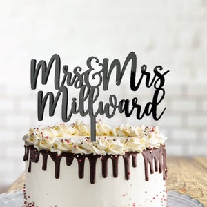 Wedding Cake Acrylic Topper || Mr and Mrs new name cake decoration| Solid Keepsake Topper| Cake Decoration |Laser Cut Text|Wedding Reception