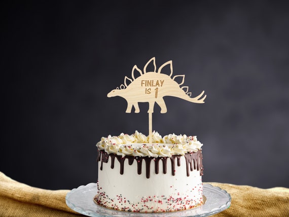 Dinosaur Birthday Wooden Cake Topper Stegosaurus Custom - Etsy ...