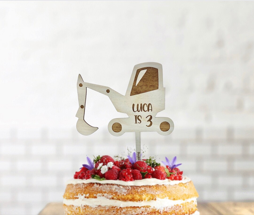 Big Rig Birthday Cake Topper Personalised Name and Agewooden Cake