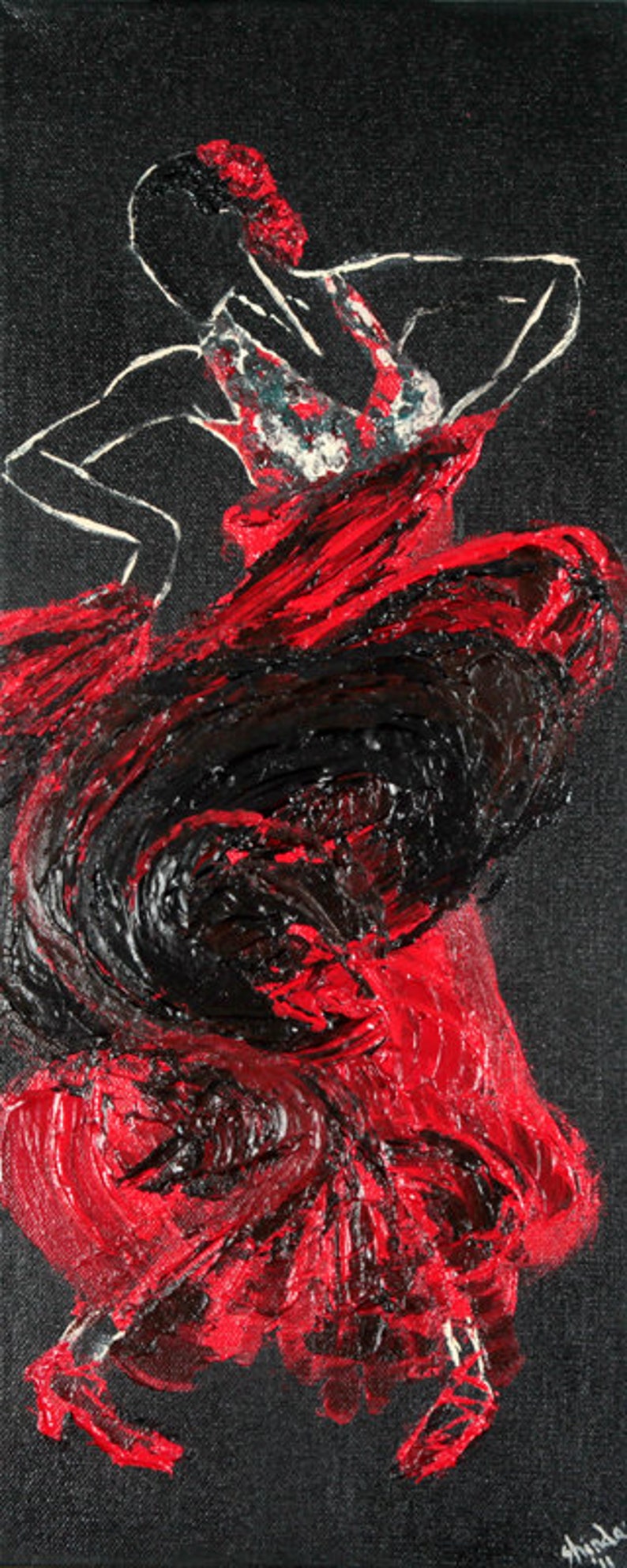 Flamenco in Red Greeting Card image 2