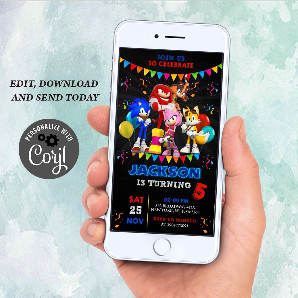 Electronic Birthday party Invitation Birthday party Mobile Etsy