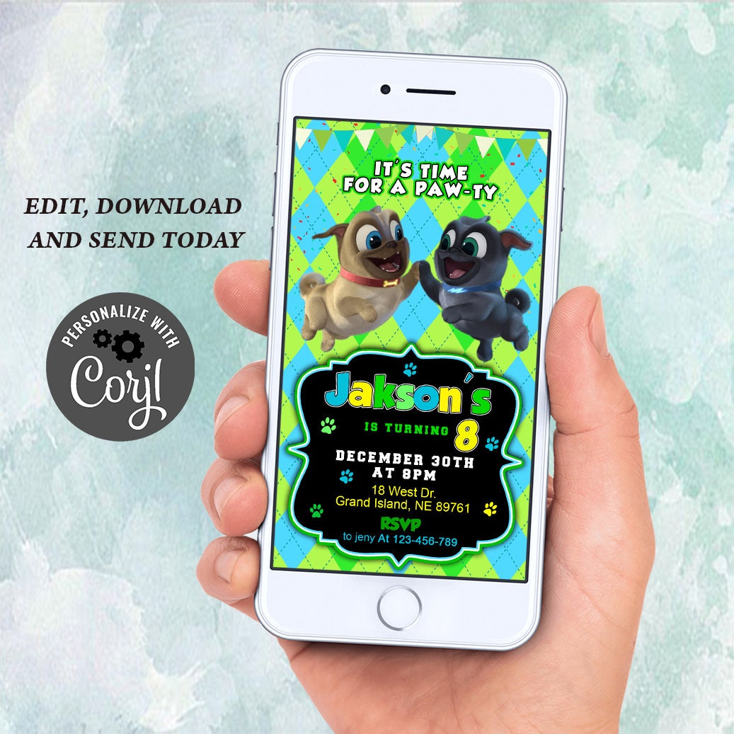 Electronic Birthday party Invitation Birthday party Mobile Etsy