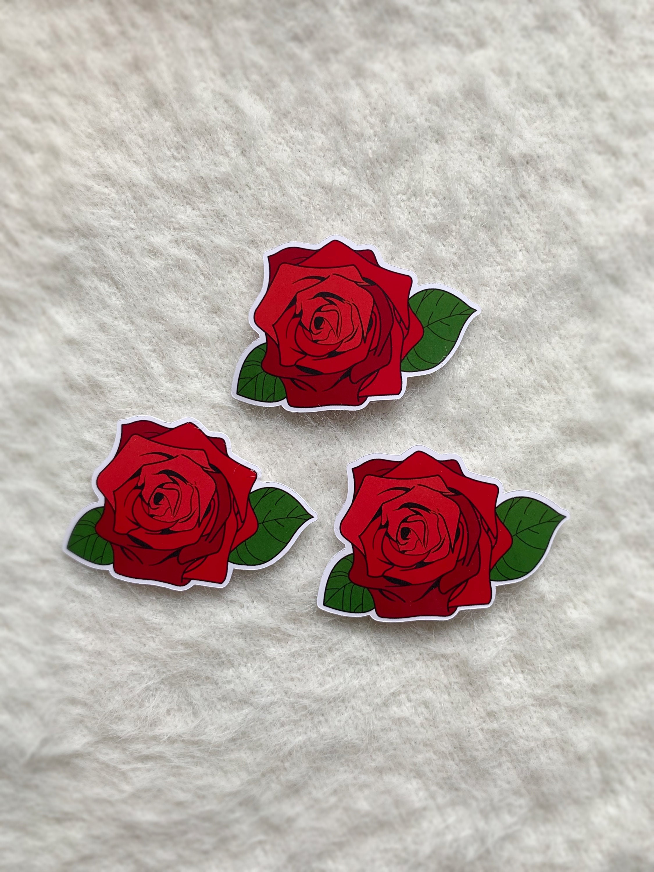 Red Rose Stickers Rose Stickers Flower stickers Red Rose Etsy