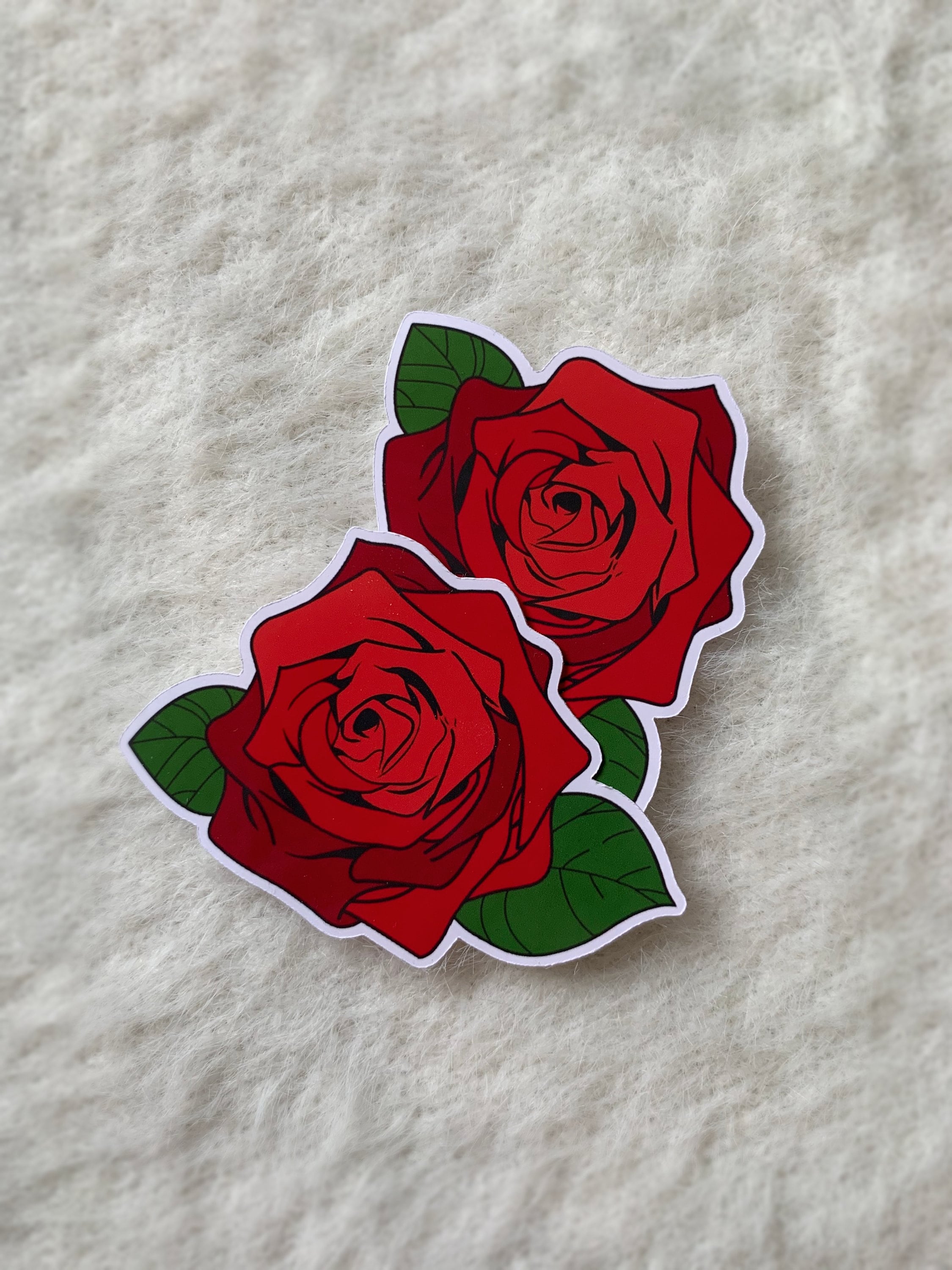 Red Rose Stickers Rose Stickers Flower stickers Red Rose | Etsy