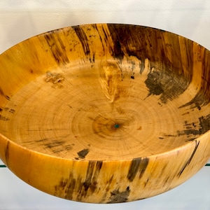 Handmade Norfolk Pine Wood Bowl: Turquoise Inlay, Hawaiian Art